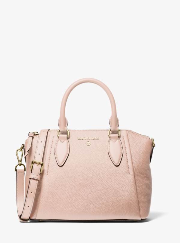 Damske Satchel Taske Michael Kors Sienna Medium Pebbled Leather Ruzove - Kabelky Michael Kors Akcia | AHNRE-2498